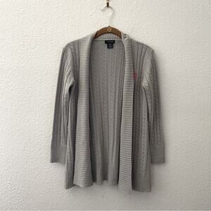 Grey Cardigan Sweater Open Wrap